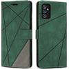 SONWO Cover per Galaxy M52 5G Custodia, Flip Caso in PU Pelle Case Cover Premium Portafoglio Custodia per Galaxy M52 5G, Slot per Schede, Supporto Stand, Verde