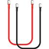 DC HOUSE DCHOUSE 2 pezzi cavi batteria M8 30cm, cavi batteria 12V cavi batteria 35mm² rame, cablaggio di alimentazione, cavo positivo batteria auto con 2 occhielli, per batteria auto solare, messa a terra