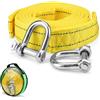 LWLWA Corda Traino Auto 4 M, Fune di Traino Nylon, Cinghia Traino per Impieghi Gravosi con Strisce Riflettenti, Nastro con Doppia Cucitura Ispessito, Dotato 2 Ganci, per Auto, Fuoristrada