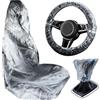 GGTTNRT 10 pezzi coprisedili usa e getta per sedili anteriori, 10 pezzi coprivolante usa e getta e leva del cambio usa e getta, coprisedili auto impermeabili antipolvere, protezioni sedili auto in