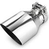 Catekro 63mm/2.5 Terminale Scarico Auto Universale in Acciaio Inox | 170 mm di Lunghezza Uscita Scarico Tubo Terminale Marmitta Sportivo per Auto Camion SUV Argento