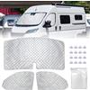 HAMON Tenda Parasole Auto per Ducato, 3 pezzi Copri Parabrezza per Auto, Parasole Camper UV non Tessuta in Alluminio Premium, Parasole per Parabrezza VW Migliorato