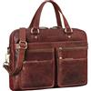 ROYALZ borsa per laptop in pelle uomo/donna a tracolla 'San Francisco' borsa per notebook da 14 pollici borsa business borsa messenger vintage, Colore:Texas marrone