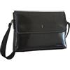 FOSCINI Borsa nera messenger uomo donna in pelle a Tracolla | Porta documenti | porta PC 13 e fogli A4 | per università ufficio lavoro viaggio | nuova collezione 3.0 | elegante leggera