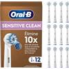 Oral-B Testine Di Ricambio Sensitive Clean, Confezione Da 12 Testine, Adatto Per Buca Delle Lettere