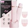 VG VOGCREST Rasoio elettrico per bikini: ricaricabile per rimuovere i peli del corpo, da donna, indolore, per braccia, ascelle, gambe, peli pubici (rosa)