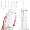 NXPZ Idropulsore Dentale Portatile, Apparecchio Dentale Elettrico Senza Fili con 4 Modalità e 4 Ugelli, Serbatoio Estendibile 160 ml, Ricaricabile USB-C, Impermeabile IPX7, Ideale per Viaggi e Casa