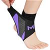 Beugo 1 Pcs Cavigliera Sportiva, tutore caviglia regolabile, Cavigliera Ortopedica per Donna/Uomo per Corsa, Calcio, Fitness, Viola-nerastro (Modello 3059, Taglia unica per tutti)