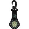 JewelryWe Orologio al quarzo con Moschettone Digitale con Bussola, Orologio Multifunzionale per Medici,Orologio Sportivo all'aperto,Clip-on Carabiner Pocket Watch Nurse