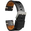 diloy Cinturino artigianale orologio pelle vitello stampa coccodrillo stile vintage - Fibbia acciaio inox - Misure 20mm 22mm 24mm 403 Nero 20mm