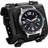 Jewelrywe Orologio da Polso Uomo Ragazzi Bracciale Marron/Nero Bracciale in Pelle Larga
