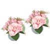 Flair Flower Fiori artificiali in vaso di rose, ortensia, set da 2 pezzi, 19 cm, per matrimonio, composizione floreale da tavolo, come vero fiore decorativo, decorazione per matrimoni, piante artificiali