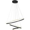 V-TAC VT-7816 Lampadario LED a sospensione 3 cerchi sospesi 32W in metallo dal Design Moderno 60 * 100cm Coloro nero 3000K - 8017