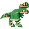 Relaxdays Scaffale magnetico per Toniebox e 35 Tonies, Dino, HxBxT 45 x 59 x 15 cm, porta Tonies, verde