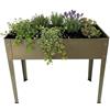 Relaxdays Aiuola rialzata per Giardino, Balcone e terrazza, Acciaio Verniciato, 80x85x40 cm, Beige