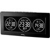 techno line Technoline Orologio digitale mondiale, 3 indicatori orari, programmabile liberamente (visualizza il tuo luogo di residenza), display LED, alimentatore di rete, nero