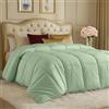 Utopia Bedding Trapunta per letto matrimoniale, per tutte le stagioni, con inserti in piuma, con linguette angolari, lavabile in lavatrice (verde salvia)