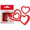 Decora 0255305 Set 4 Tagliapasta Cuore, In Plastica, Il Kit Ideale per Creare Decorazioni in Pasta di Zucchero o di Gomma, Made in Italy, Design originale. Confezione da 4 pezzi.