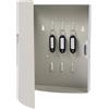 Relaxdays Portachiavi, con sportello, 9 Ganci, Simbolo Chiave, HLP: 24x21x6,5 cm, Chiusura Magnetica, Bianco