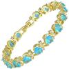 Rizilia Fleur Bracciale da tennis e taglio rotondo CZ [6 colori disponibili] placcato oro giallo, 18 cm, Medium, Zirconia cubica