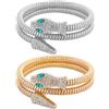JewelryWe Bracciale a forma di serpente flessibile, flessibile, flessibile, regolabile, per donna e uomo, zirconi