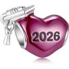 LANBEIDE Ciondoli natalizi per ciondoli Pandora, in argento Sterling 925, a forma di fiocco di neve, Babbo Natale, cane, gatto, per braccialetti Pandora, regalo per donne per Natale, Argento sterling