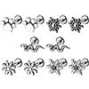 JewelryWe Piercing helix, cartilagine, orecchini a forma di fiore, zampa, fiocco di neve, in acciaio chirurgico, trago, cartilagine, orecchino, piccolo piercing per conch, labret orecchio, gioiello da
