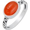 Sterling Silver Jewelry Anelli solitari con gemme naturali per donna - Anelli di forma ovale fatti a mano - Gioielli leggeri con pietre del mese alla moda - Perfetti per anniversario di matrimonio e occasioni speciali, R