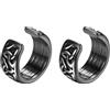 JewelryWe Orecchini vichinghi, da uomo, con ascia vichinga, in acciaio inox, orecchini a cerchio Mjölnir con nodo celtico vintage, lupo amuleto vichingo, ascia vichinga, orecchini da appendere per