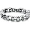 JewelryWe Bracciale da Uomo Catena Moto: Braccialetto in Acciaio Inossidabile Colore Argento Idee Regalo per lui