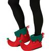 DEGUISE TOI Copriscarpe da Elfo con Pompon per Adulto - Rosso - Taglia Unica