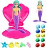 Huahuanghui Giocattolo Piscina Sirena,Conchiglia Rotante,Gioco da Bagno