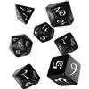Q Workshop Classic Black & White Rpg Ornamented Dice Set 7 polyhedral Pieces
