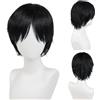 GNIMEGIL Parrucca corta pixie-cut taglia piccola nera liscia donne prodotta macchinariamente senza bordo 1B