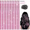 Hexizexi 2640 - Pennello per capelli, 120 cm, rosa con brillantini, per ragazze, donne, feste di ruolo