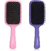 LORSEX Spazzola per capelli da 2 pezzi, spazzola districante a pala grande per donne, uomini e bambini, ottima su capelli bagnati/asciutti, lisciante, massaggiante e districante (Rosa + Viola)
