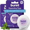 BURST Filo interdentale espandibile, 80 m, assorbe le macchie e tessuto con rivestimento in xilitolo per combattere le carie, vegano, senza parabeni