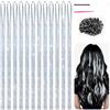Hexizexi 2640 - Pennello per capelli, 120 cm, in argento, con brillantini, per ragazze, donne, feste di ruolo