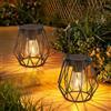 TaoFiaCo Lanterna Solare per Esterni Sospese o da Appoggio - IP65 Impermeabili Lampade Solari per Balcone - Retrò Lanterna Solare da Esterno Resistente alle Intemperie Giardino Terrazze 2 Pezzi