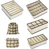 Minnhua 4PCS Organizer Cassetti Armadio Organizzatori per Biancheria Intima Pieghevole Divisori per Cassetti Salvaspazio avec 1PCS Panier et 1PCS Sac de Rangement er Reggiseni Mutande Calzini Cintura