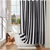 Ohocut Tenda da doccia a righe verticali, graziosa tenda da doccia in stile retrò vintage a righe bianche e nere, tenda da bagno in poliestere impermeabile moderna per bagno, 180 x 180 cm