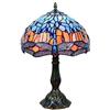 Tokira Tiffany Lampada Da Tavolo，12 Pollici Blu Libellula Paralume，Vetro Colorato Luce Notturna，Stile Country Luce per la Lettura Su Capezzale Camera Da Letto Soggiorno [Senza Lampadina]