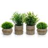 Vicloon Mini Piante Artificiali di Eucalipto, 4 Pezzi Verde Plastica Pianta Finta In Vaso, con Vaso, Piante Artificiali In Vaso per Scrivania, Camera da Letto, Soggiorno, Ufficio, Mensole, Bagno