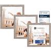 CABBEL confezione da tre (3 pezzi) cornici 30x30 cm in legno MDF Rovere scuro con plexiglass infrangibile/Moderno