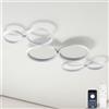AQLEDY 95 cm Lampadario Led Soffitto Moderni 6 Anelli Soggiorno, Dimmable Moderno Plafoniera Led Soffitto Camera Da Letto, 3000K-6500K Luce Funzione Di Memoria, Nessuno Sfarfallio, Timer(Bianco)