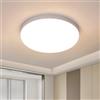 Goeco Plafoniera Led Soffitto 32W IP44, Plafoniera Ultrasottile 30CM Circolare, Plafoniera Soffitto Moderna 3500LM 3000K Luce Calda per Camera da Letto Soggiorno Bagno Cucina Balcone