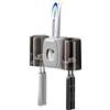 Braozaiw Portaspazzolino da parete, portaspazzolino con dispenser automatico di dentifricio, portaspazzolino elettrico con 4 scomparti per spazzolini, 2 tazze, senza fori (grigio)