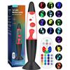 Davalampa Lampade a movimento liquido che cambiano in 17 colori con telecomando: luce notturna intelligente a LED da 34,3 cm, per bambini e adulti, rilassante lampada da tavolo glitterata, illuminazione