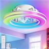 YZBEIMDAI Ventilatore da Soffitto RGB Dimmerabile a LED