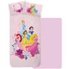 CARTOON Completo lenzuola per bambini, set 3 pezzi, sotto lenzuola con angoli, lenzuola, federa, letto singolo, 100% Cotone (Principesse)